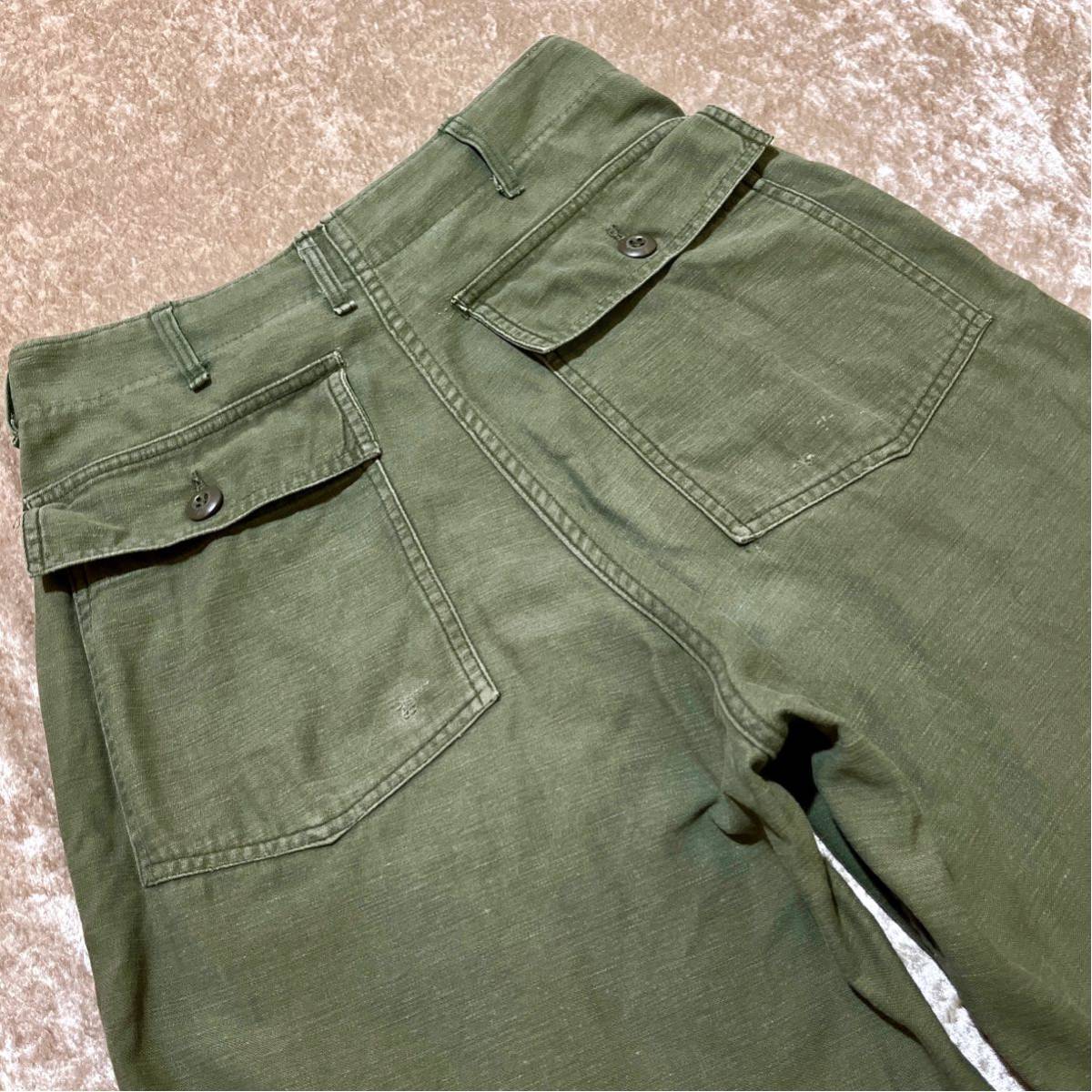 60’s 70’s TROUSERS UTILITY OG-107 ベイカーパンツ 検索: 古着 ミリタリー 軍物 トラウザー ビンテージ ユーティリティ ダブルステッチ _画像4