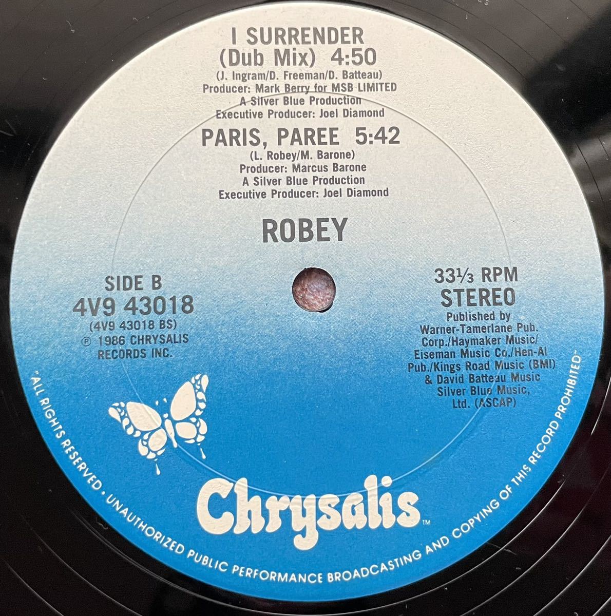 Robey / I Surrender 12''盤その他プロモーション盤 レア盤 人気レコード 多数出品。_画像3