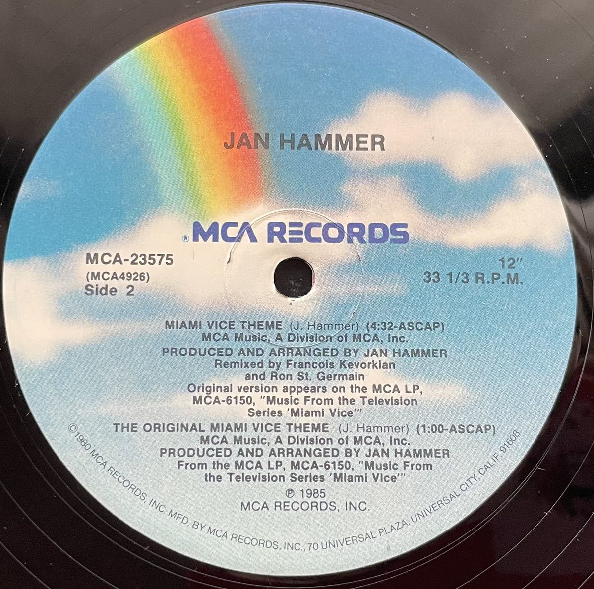 プロモ盤Jan Hammer / Miami Vice Theme 12''盤その他プロモーション盤 レア盤 人気レコード 多数出品。_画像4