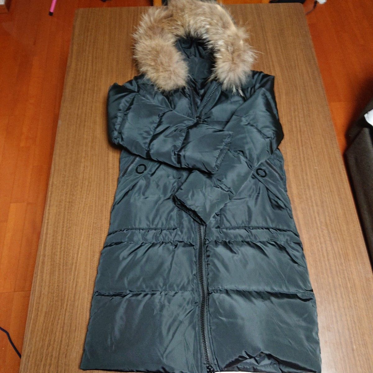 超美品 コート ジャケット ブラック ロングコート ダウンコート 黒 ジップアップ  150
