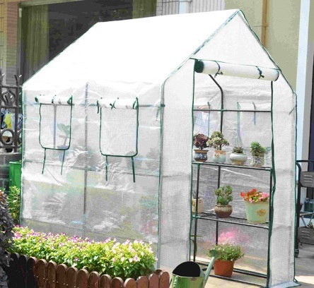  postage 690 jpy plastic greenhouse window attaching home use greenhouse large hoisting type length 143× width 143× height 195cm decorative plant outdoors flower stand 