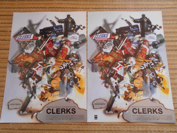 チラシ　「CLERKS　(クラークス)」　2種類　ケヴィン・スミス　ブライアン・オハロラン　渋谷シネアミューズ_画像1