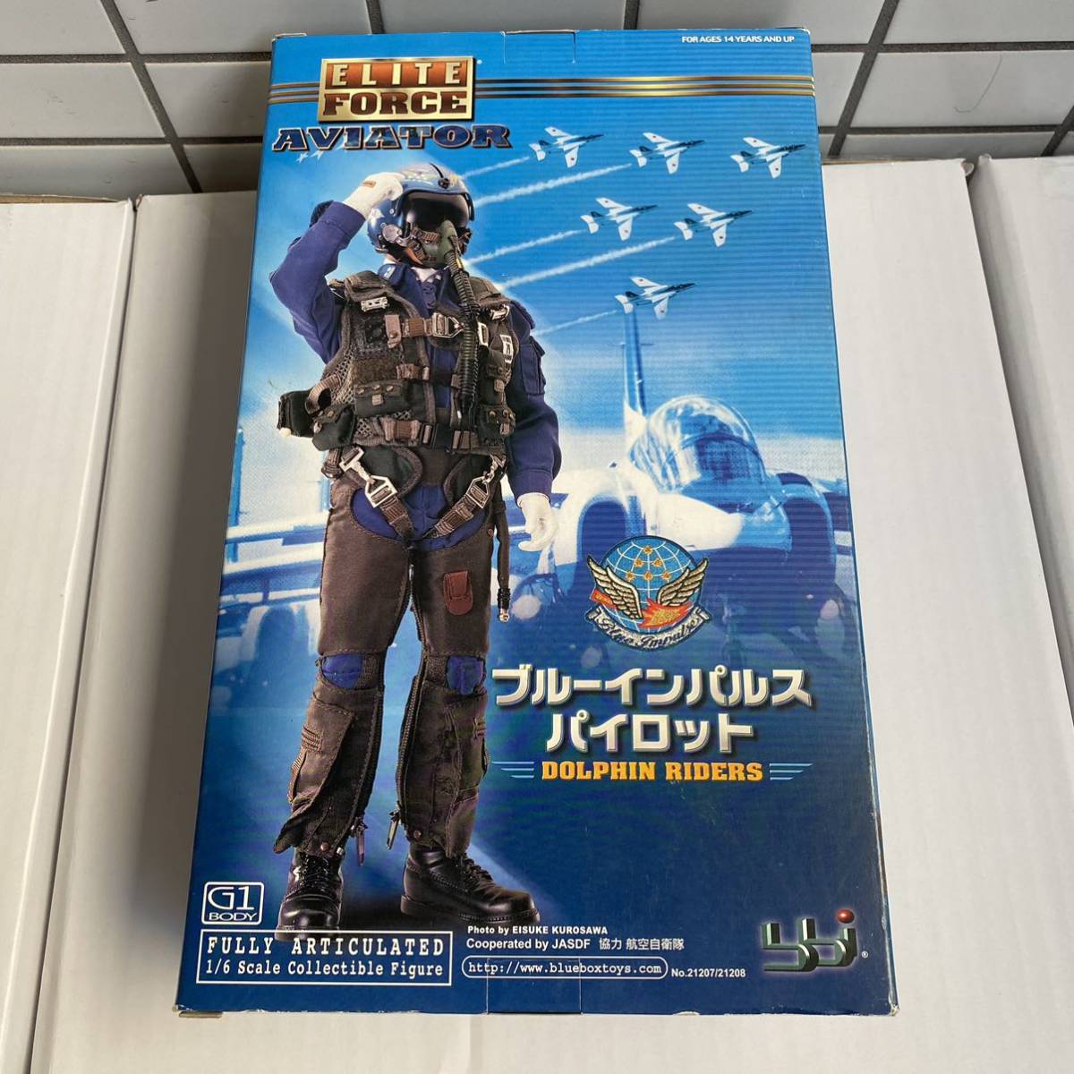  Takara blue Impulse Pilot captain Watanabe . Elite force EF-45 ELITE FORCE AVIATOR figure military jasdf aviation self ..