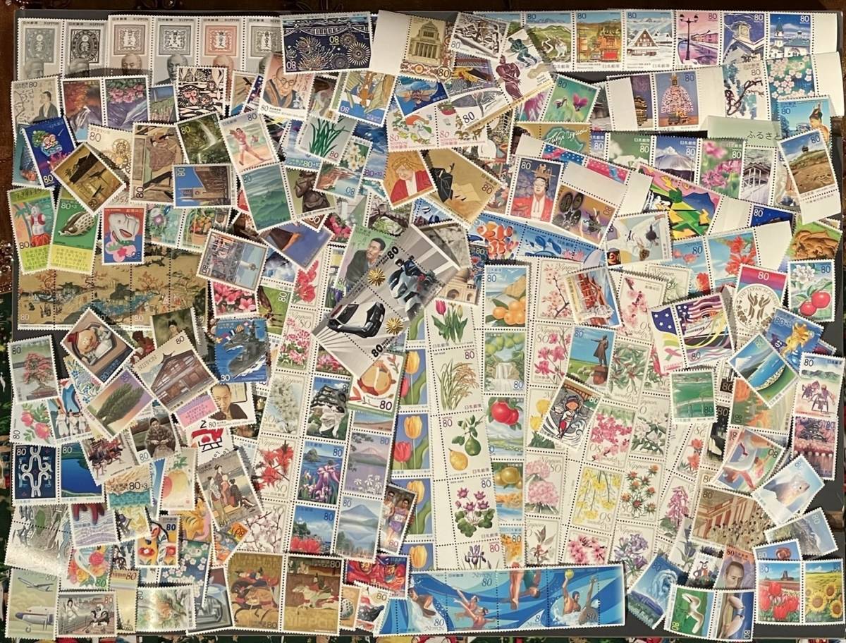 切手　未使用　額面32,000円　80円 x 400枚　記念切手　郵便切手　バラ　まとめて_画像1