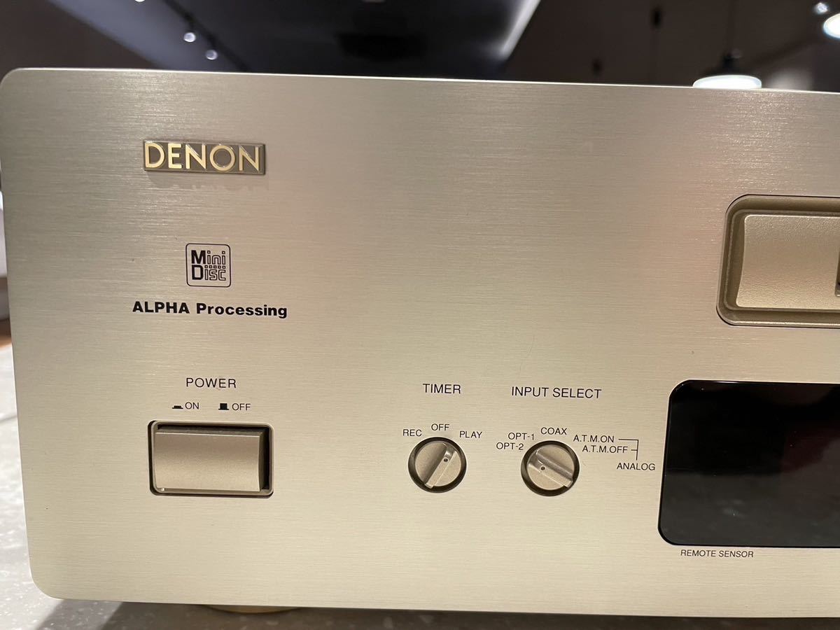 ⑤ DENON DMD-1800AL MDデッキ リモコン付 日本製 MADE IN JAPAN 通電確認済み　デノン プレーヤー _画像4