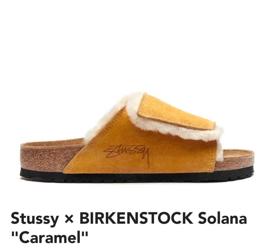【超安い】  Stussy 24.5cm キャラメル ソラナ ビルケンシュトック × Caramelステューシー Solana BIRKENSTOCK × 24.5cm