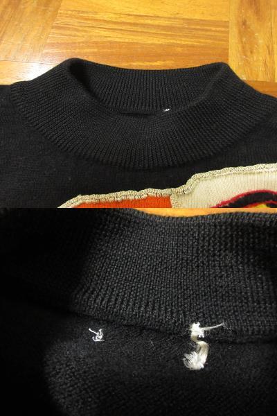 当時物　ライカ　豪華立体3Ｄ編み　セーター　ブラック　ウール100％_画像8