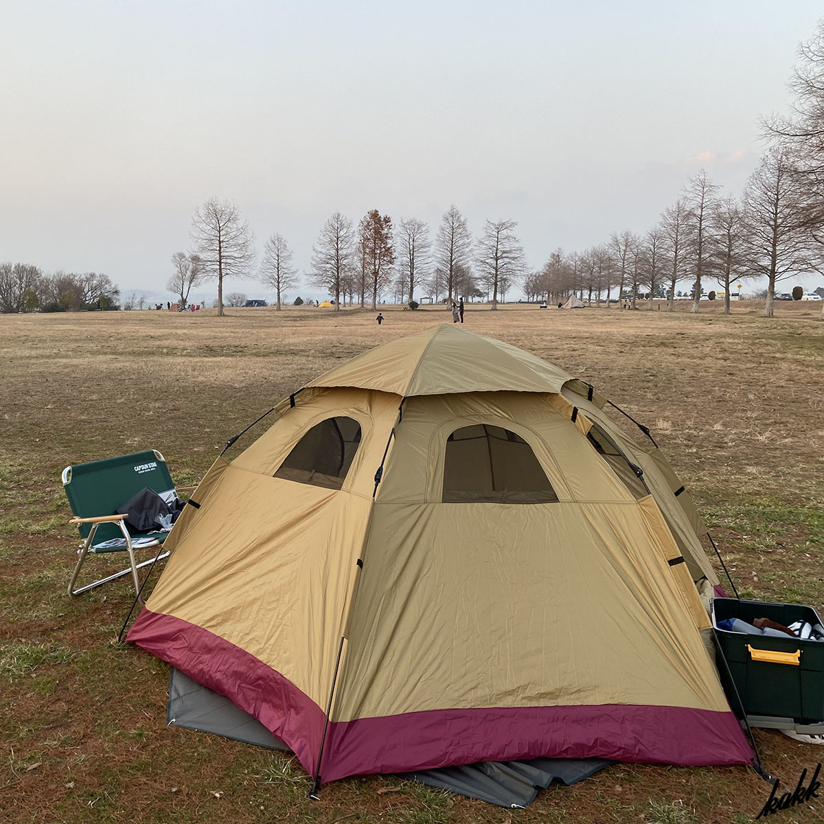 【フルクローズでプライバシー保護】 ワンタッチテント 4-5人用 ツーリング キャンプ アウトドア 登山 ハイキング 防災 オーカー