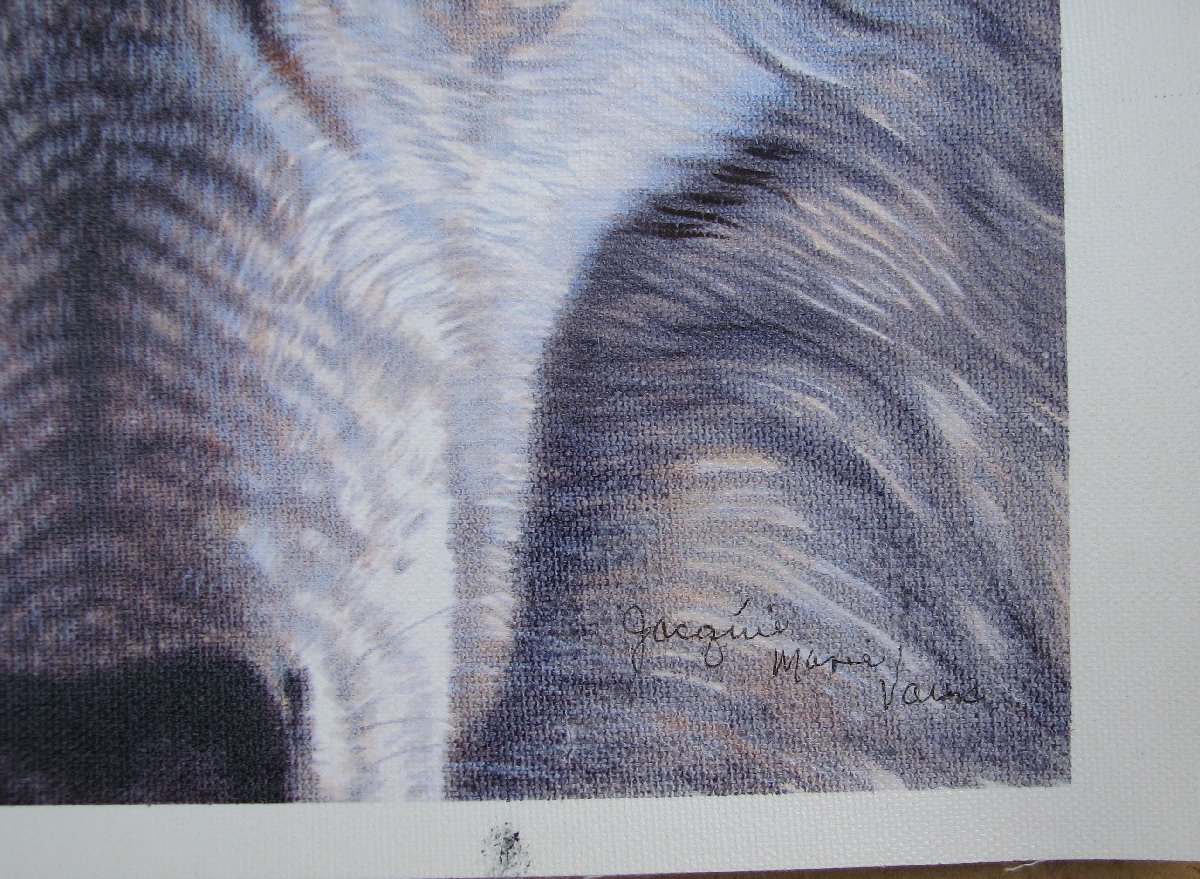 ジャッキーマリーヴォーグ「アイオブウルフ」ジクレーキャンバス版画,一部リタッチ入り,サイン,エディションナンバー入り_画像2