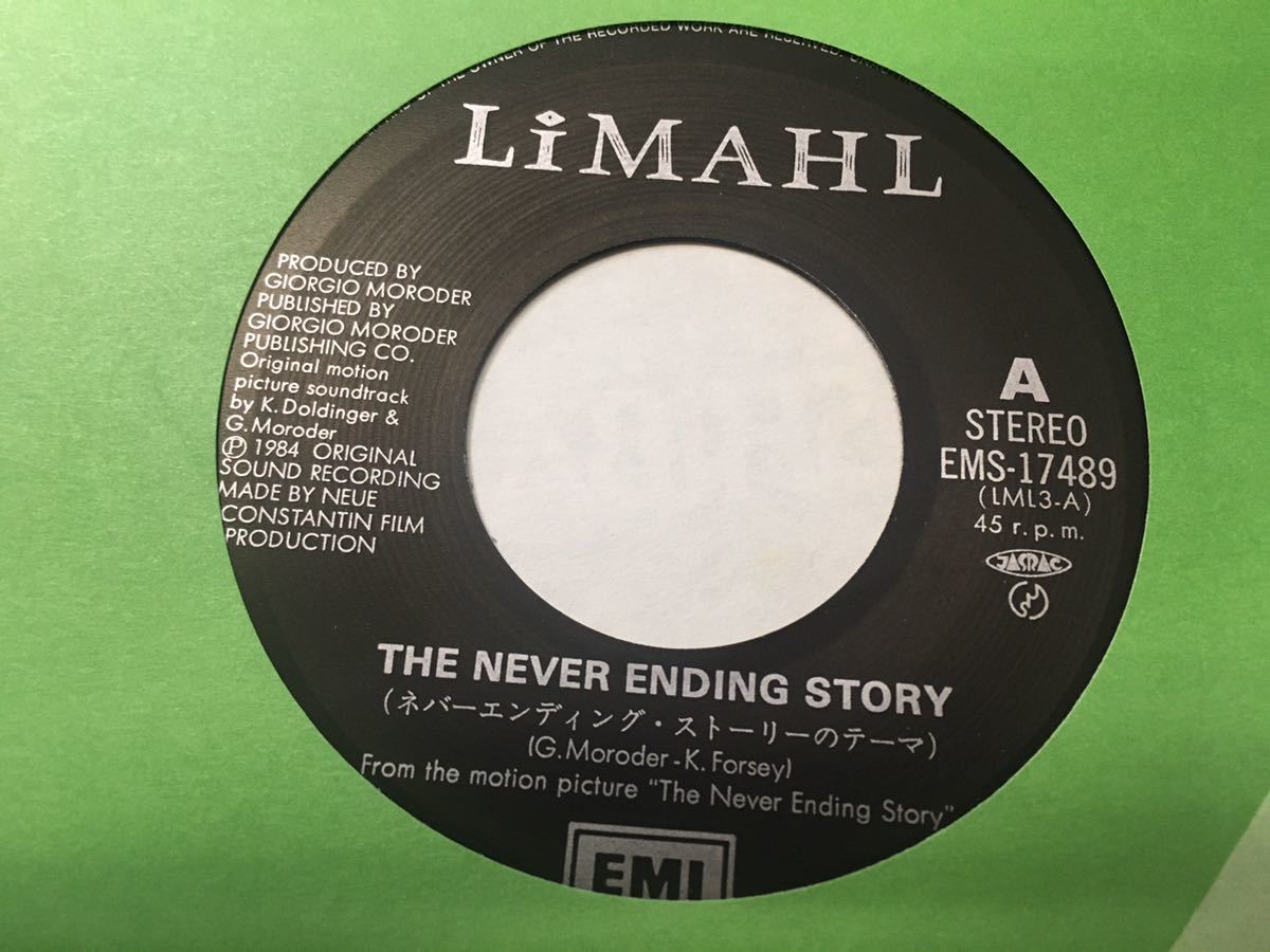 Limahl* used 7* single domestic record [li Maar ~neba-en DIN g* -stroke - Lee. Thema ]