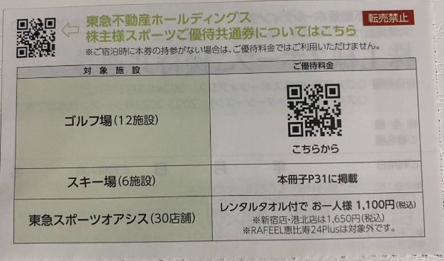 東急不動産 株主優待券 スポーツご優待共通券 スキー場 リフト券 割引券1～2枚 ハンターマウンテン塩原 マウントジーンズ スポーツオアシス_画像2