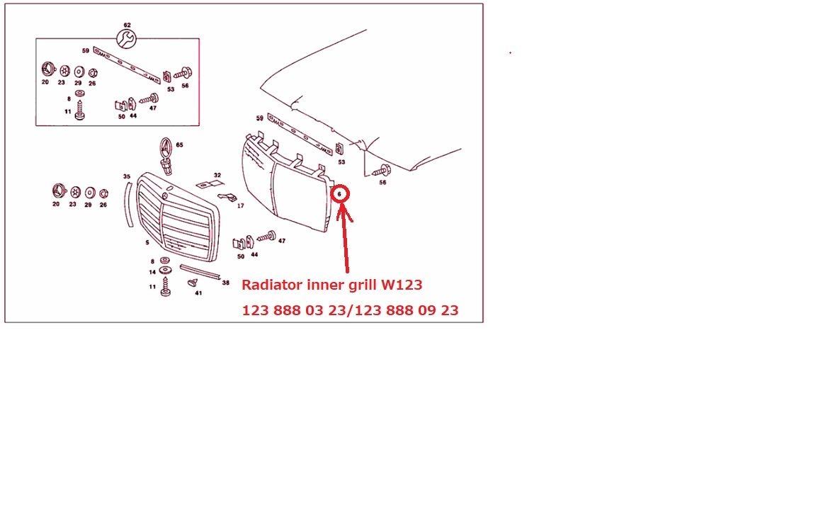 メルセデスベンツW123用ラジエターインナーグリル⑰