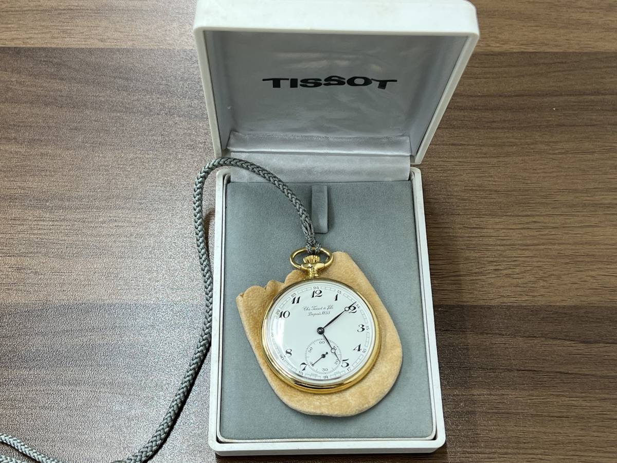 TISSOT ティソ 懐中時計 Tissot & files Depuis 1853 手巻き ゴールド 可動品_画像1