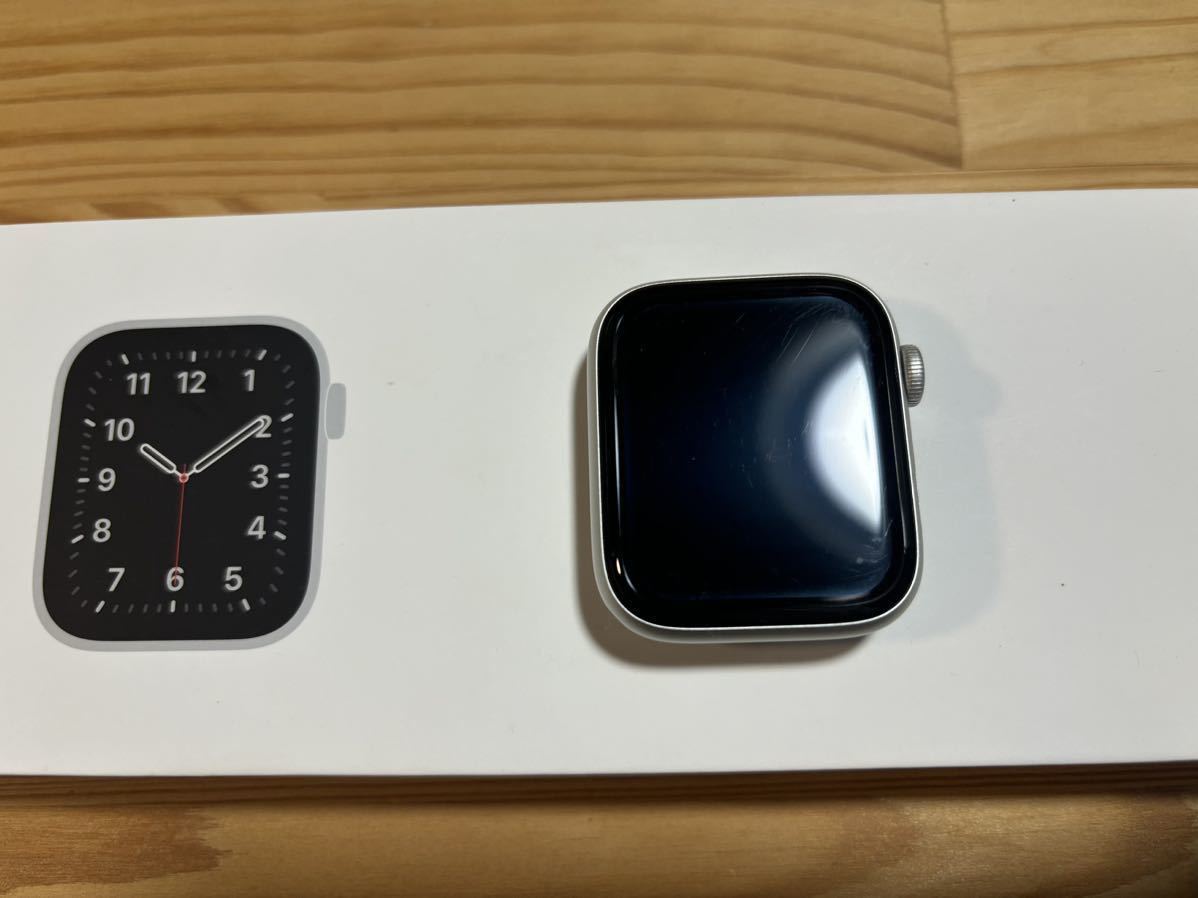 Apple Watch SE（第1世代）GPS+セルラー/44mm/A2356〈MYFC2J/A〉シルバーアルミニウム 付属品完備 純正バンド 2セット USB-C携帯充電器付き_画像2