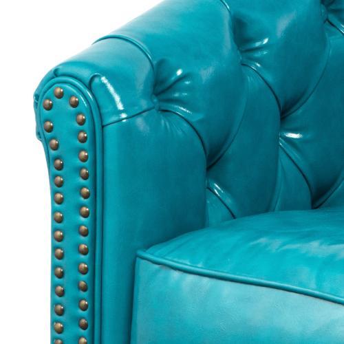  диван диван 3 местный . диван Cesta - поле бирюзовый голубой кожзаменитель PU кожа compact Британия style VINCENT vi n цент VL3P49K