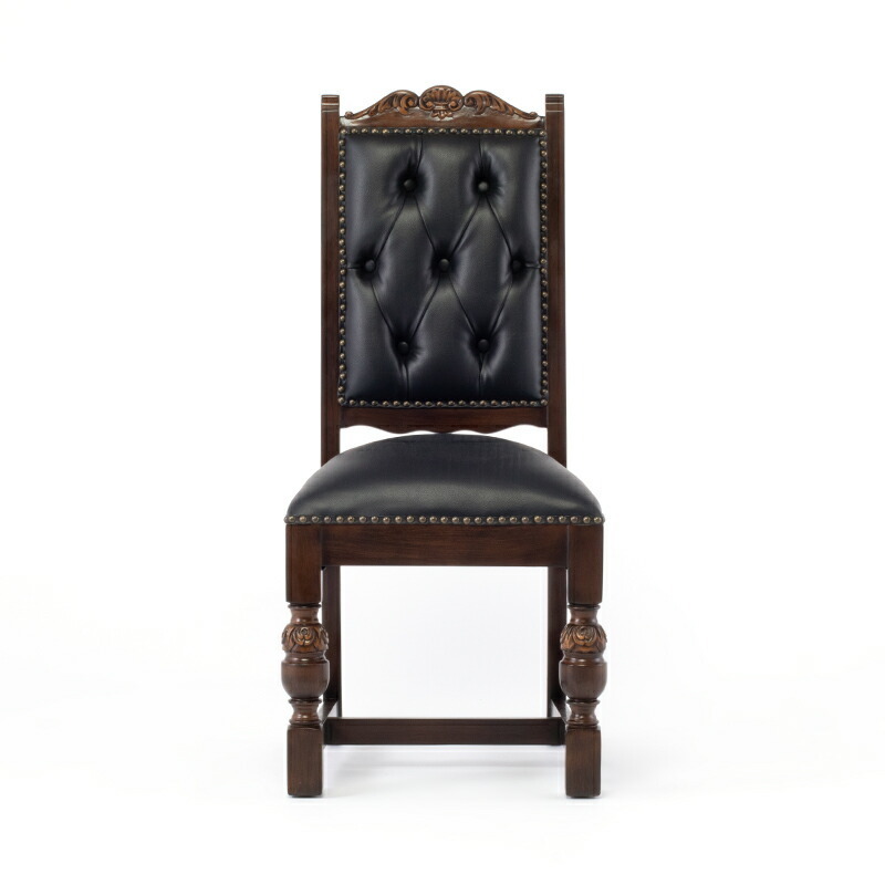 チェア ダイニングチェア アンティーク 椅子 イス 一人掛け 木製 ブラック 合皮 アンティーク調家具 業務用 ヴィンセント 9012-5P32B_画像2