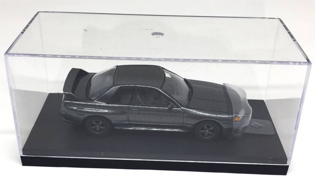 【稀少色】Ж 京商 1/43 ニッサン Nissan スカイライン Skyline GT-R R32 Gun Metallic ガンメタ KYOSHO Ж 日産 PRINCE C10 C110 RS BNR32_純正台座とケース付ですが外箱はありません