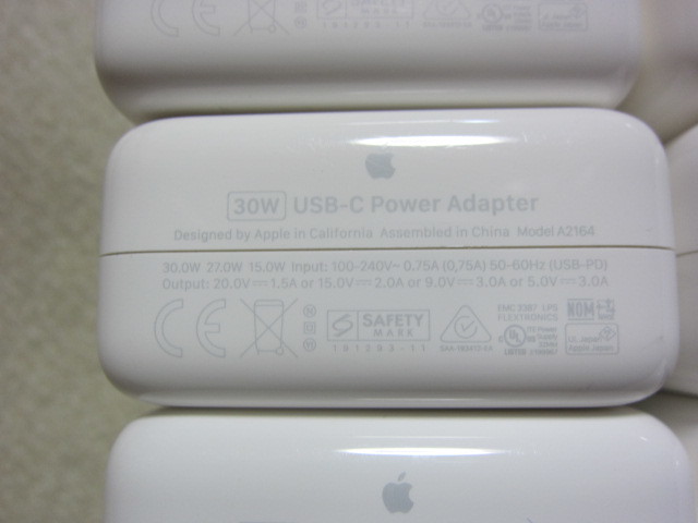 Apple 30W USB-C電源アダプタ 10個セット (型番A1882を5個と型番A2164を5個)_画像2