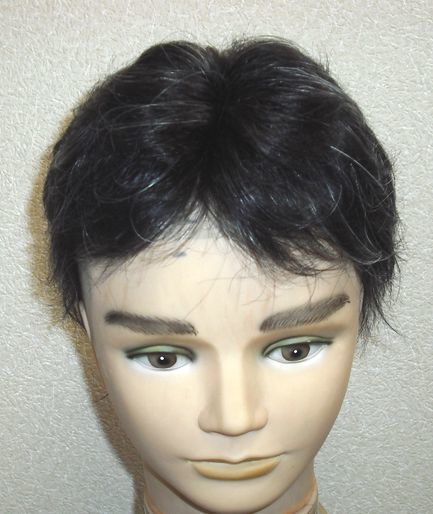 新商品 カット調整済み 白髪25% 人毛 22X18㎝ 男性部分 かつら センタースタイル