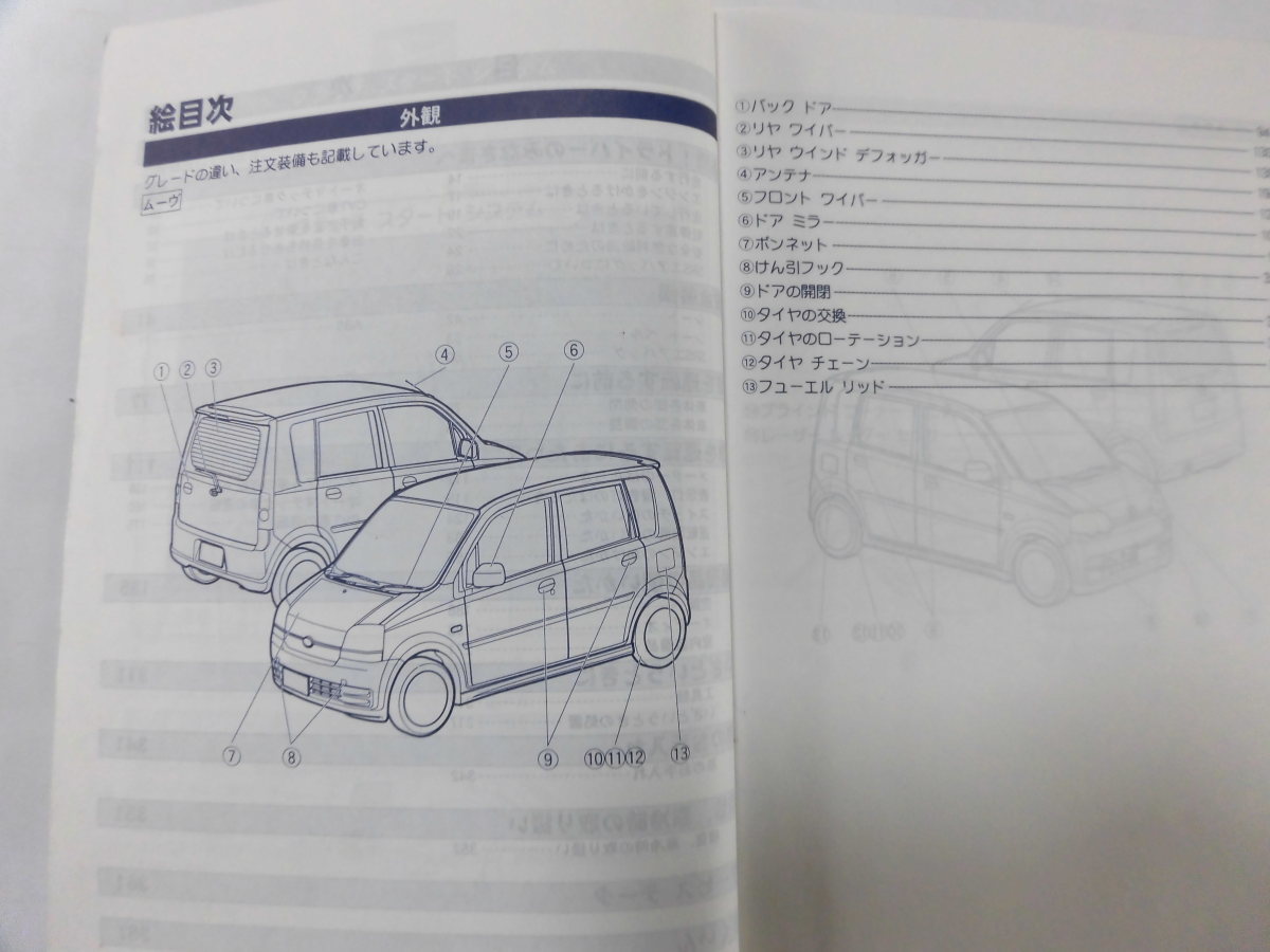 中古 ダイハツ MOVE ムーヴ 取扱説明書 01999-97L39 発行2004年3月23日【0005840】　_画像2