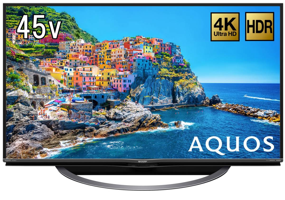 【中古】シャープ 45V型 液晶 テレビ AQUOS 4T-C45AJ1 4K Android TV 回転式スタンド 2018年モデル