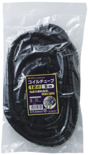 【中古】ELPA コイルチューブ φ12mm 5m ブラック CT-1205P(BK)_画像1