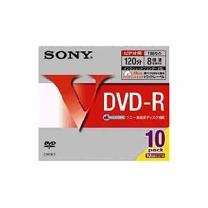 【中古】SONY DVD-R ディスク 録画用 120 分 8倍速 10枚入り 5ミリケース 10DMR12HPSS_画像1