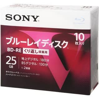 【中古】SONY ソニー ブルーレイ BD-RE くり返し録画用 25GB Vシリーズ 10BNE1VLPS2 （10枚入 ）_画像1