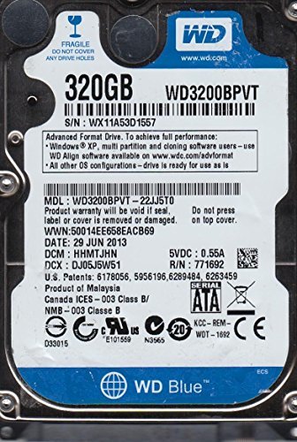 【中古】WD3200BPVT-22JJ5T0、DCM HHMTJHN、Western Digital 320GB SATA 2.5ハードドライブ_画像1