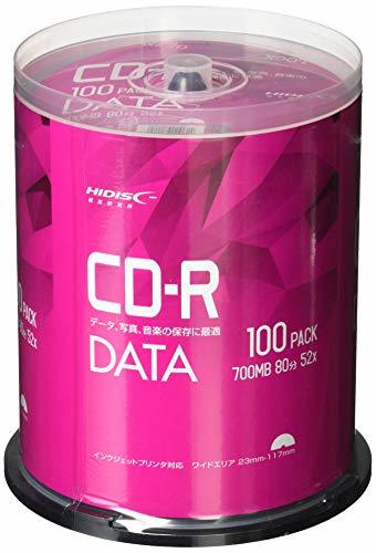 【中古】HI-DISC CD-R データ用 700MB 80分 52倍速 100枚 インクジェットプリンタ対応 VVDCR80GP100_画像1