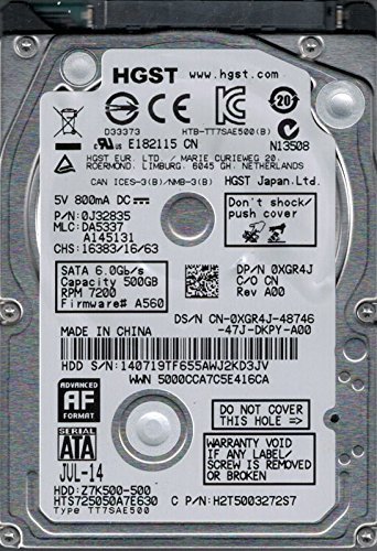 【中古】hts725050?a7e630?P/N : 0j32835?MLC : da5337?HGST 500?GB_画像1