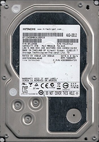 【中古】Hitachi HDS723030ALA640 P/N: 0F12450 MLC: MRKA10 3TB [並行輸入品]_画像1