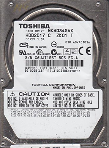 【中古】Toshiba 2.5インチ内蔵型HDD60GB/U-ATA100 MK-6034GAX_画像1