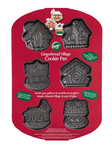【中古】Wilton 6 Cavity Gingerbread Village Cookie Pan