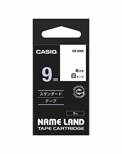 [ б/у ] Casio имя Land этикетка зажигалка оригинальный лента 9mm XR-9WE белый земля . чёрный знак 