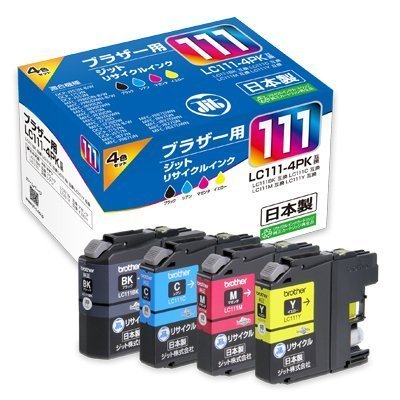 【中古】ブラザー インク brother プリンターインク　LC111-4PK 4色パック対応ジットリサイクルインクカートリッジ 日本製　JIT-B1114P_画像1