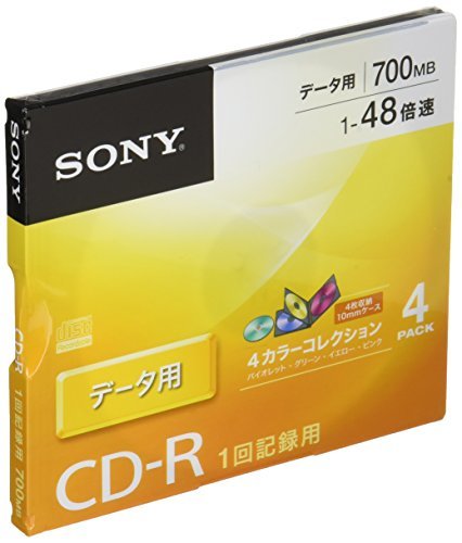 【中古】ソニー データ用CD-R 1-48倍速 10mmケース 4枚 4CDQ80GX_画像1