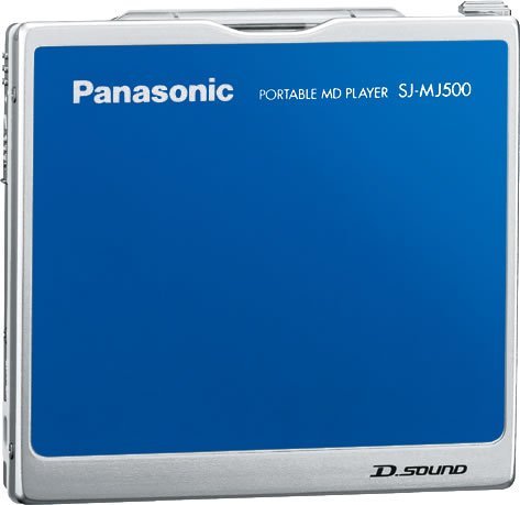 【中古】パナソニック ポータブルMDプレーヤー ブルー SJ-MJ500-A_画像1