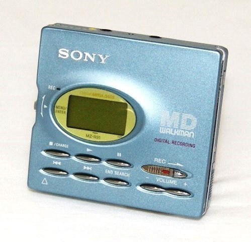 【中古】SONY　ソニー　MZ-R91-L ブルー　ポータブルMDレコーダー　MDLP非対応（録音/再生兼用機/MDウォークマン）