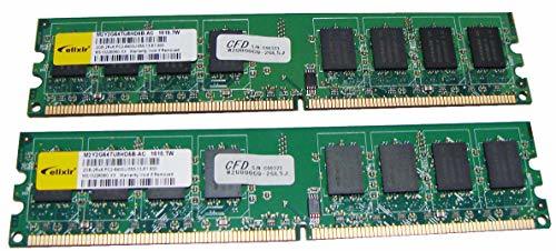 【中古】PC2-6400 DDR2-800 2GB*2本=4GB デスクトップ用DDR2メモリ CFD elixir_画像1
