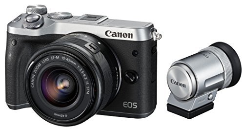 【中古】Canon ミラーレス一眼カメラ EOS M6 レンズEVFキット(シルバー) EF-M15-45mm F3.5-6.3 IS STM 付属 EOSM6SL-1545ISEVFK_画像1