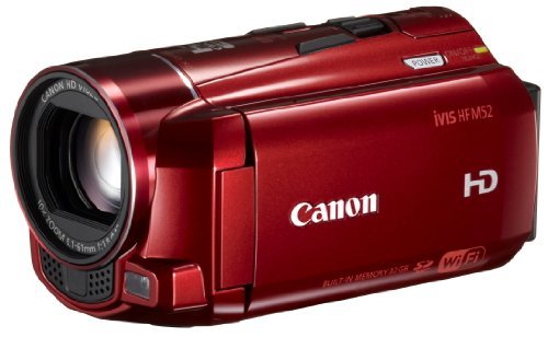 【中古】Canon デジタルビデオカメラ iVIS HF M52 レッド 光学10倍ズーム フルフラットタッチパネル IVISHFM52RD_画像1