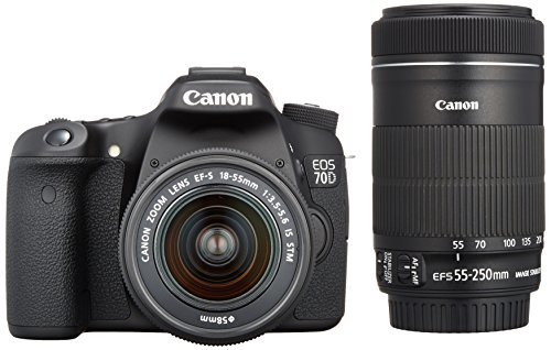 【中古】Canon デジタル一眼レフカメラ EOS 70D ダブルズームキット EF-S18-55 IS STM/EF-S55-250 IS STM付属 EOS70D-WKIT_画像1