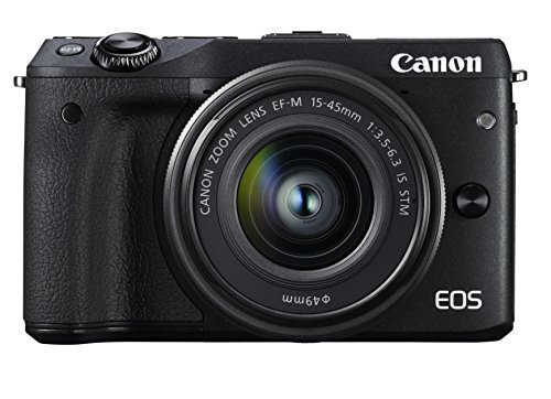 【中古】Canon ミラーレス一眼カメラ EOS M3 レンズキット(ブラック) EF-M15-45mm F3.5-6.3 IS STM 付属 EOSM3BK-1545ISSTMLK_画像1