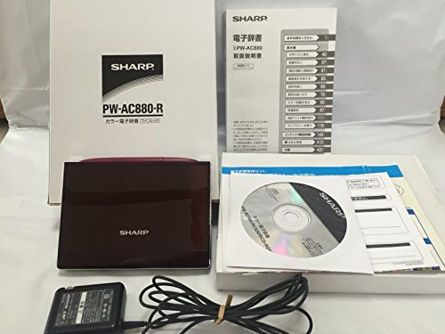 【中古】シャープ Brain 手書きパッド搭載カラー液晶電子辞書 PW-AC880-R 100コンテンツ収録 5型高精細HVGAカラー液晶搭載 コンテンツダウ_画像1