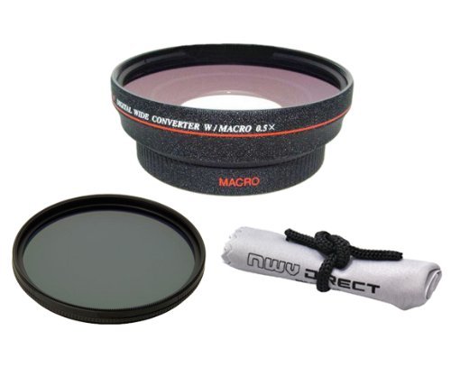 【中古】Nikon Coolpix p600?HD (高定義) 0.5?X広角レンズ、マクロ+ 67?mm円偏光フィルタ+ Nwv Directマイクロファイバークリーニングクロ_画像1