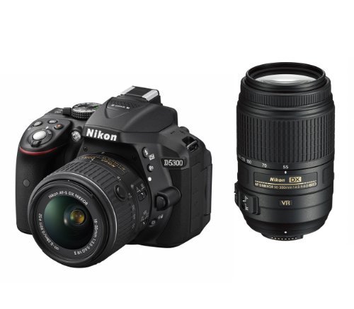 【中古】Nikon デジタル一眼レフカメラ D5300 ダブルズームキット ブラック 2400万画素 3.2型液晶 D5300WZBK