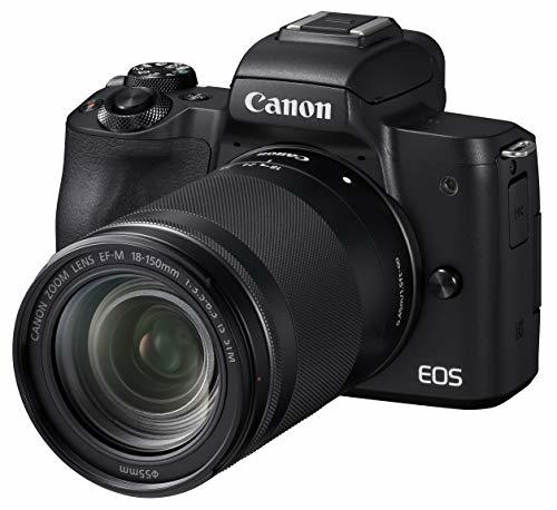 【中古】Canon ミラーレス一眼カメラ EOS Kiss M 高倍率ズームキット ブラック EOSKISSMBK-18150ISSTM_画像1