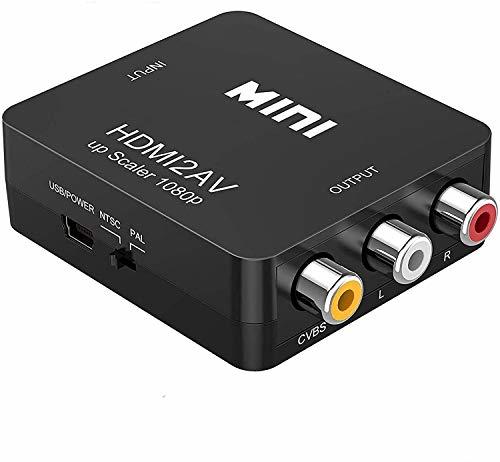 【中古】HDMI to AV コンバーター RCA変換アダプタ 1080P対応 PAL/NTSC切り替え HDMI入力をコンポジット出力へ変換 USB給電ケーブル付き_画像1