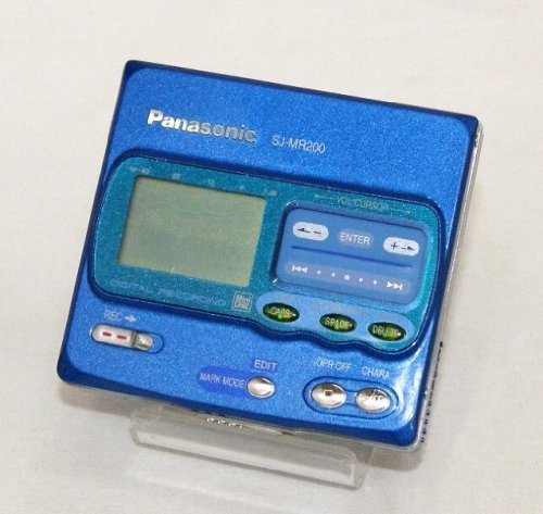【中古】Panasonic パナソニック SJ-MR200-A ブルー ポータブルMDレコーダー MDLP非対応 （MD録音再生兼用機/録再/MDウォークマン/MDプレー_画像1